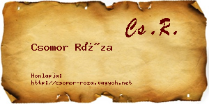 Csomor Róza névjegykártya